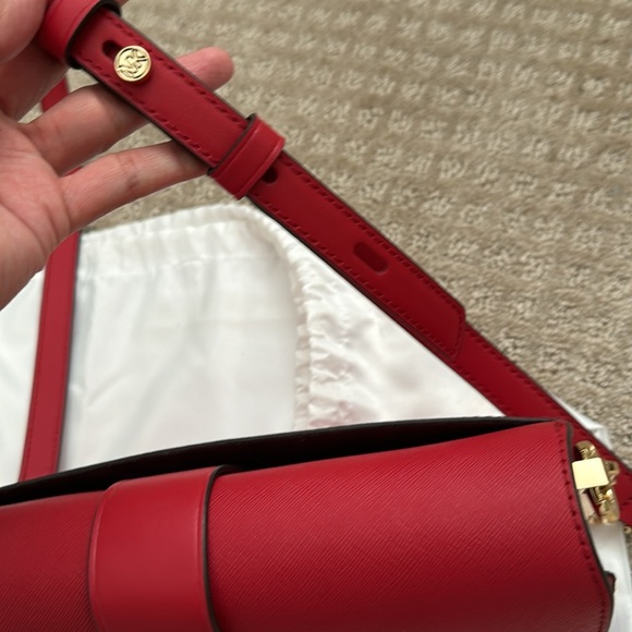 Michael Kors Red Greenwich Medium Saffiano Leather Shoulder Bag - Picture 12 of 15
